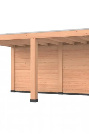 Hoge Kwaliteit Douglas overkapping, 500 x 300, met achterwand, Westwood Robuust